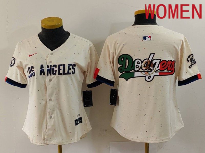 Women Los Angeles Dodgers Blank Cream Fashion Nike Game MLB Jersey style 6295->youth mlb jersey->Youth Jersey